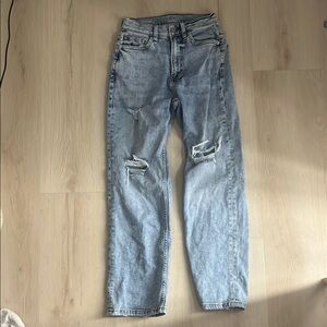 Blue Relaxed Distressed Jeans